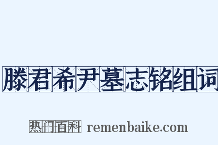 滕君希尹墓志铭组词是什么意思的图片